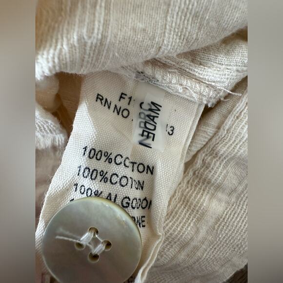 FRNCH Betina Woven Cotton Jumpsuit Short Romper in Ecru Cream Size XS - Picture 10 of 12